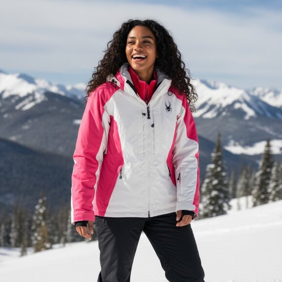 Spyder 3 In 1 Women's Ski Jacket Lethal 2 System Jacket Medium Pink White - Picture 1 of 7